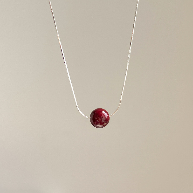 安可拉红色串珠项链女