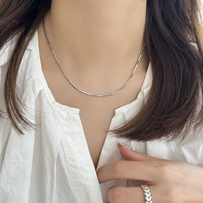 MISSJOJO电白八角蛇骨链素链项链