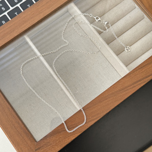 MISSJOJO 简约百搭气质女抽拉素链S925纯银项链 韩国ins风时尚
