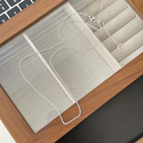 抽拉素链S925纯银项链