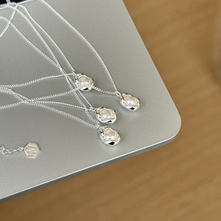 3533 简约百搭气质不规则珍珠S925纯银项链 MISS JOJOins时尚