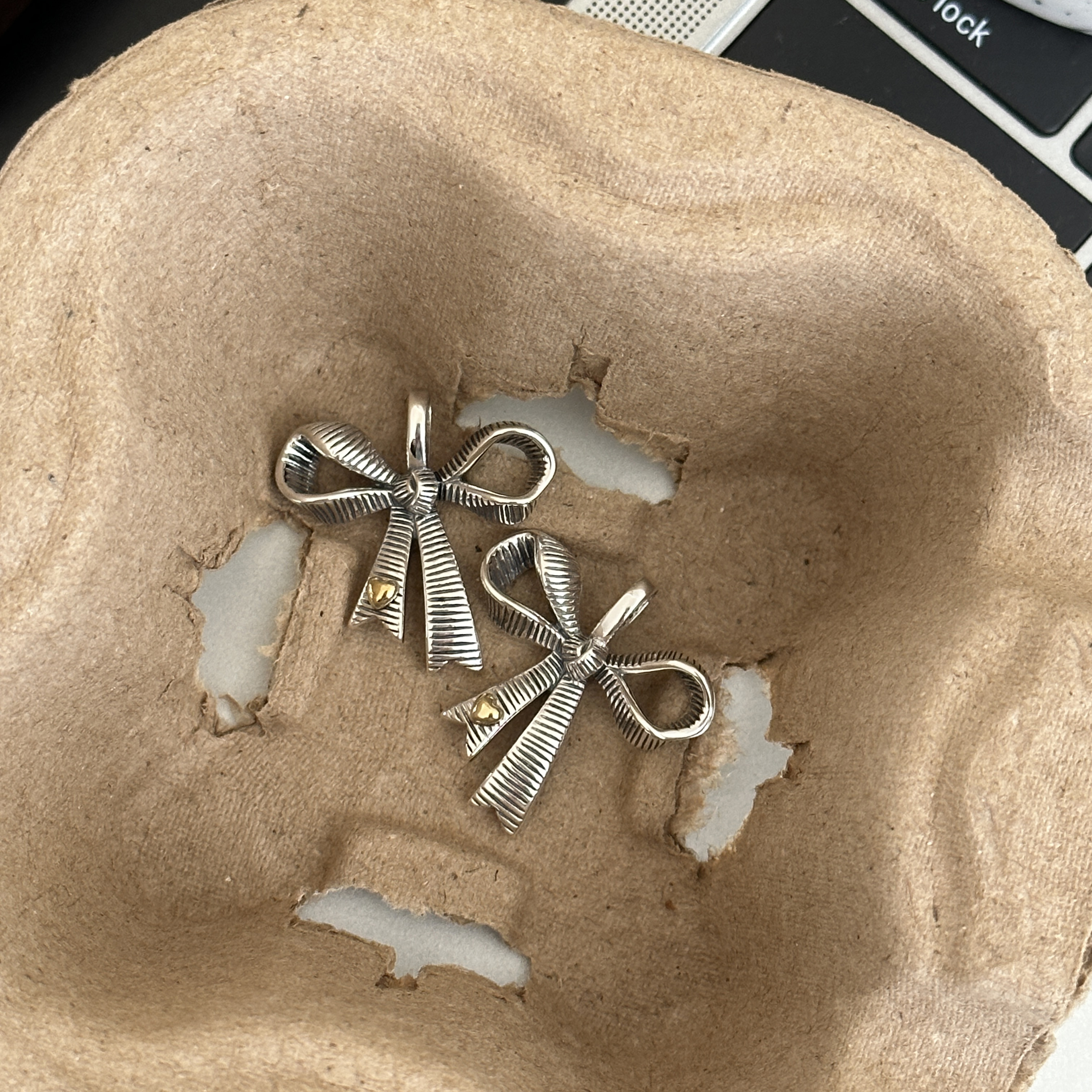 MISSJOJO蝴蝶结纯银吊坠