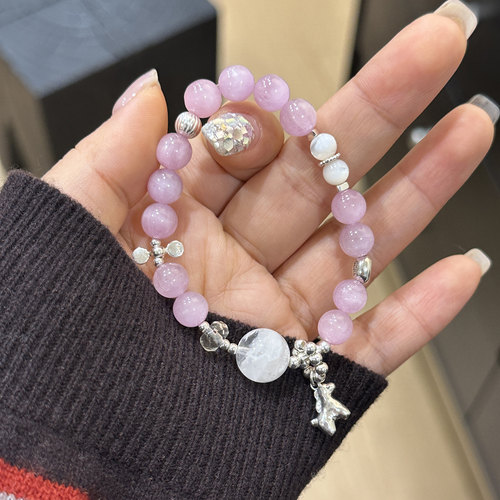 MISSJOJO小马粉珠珠银手链