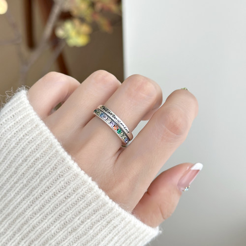 MISSJOJOS925银彩钻字母戒指