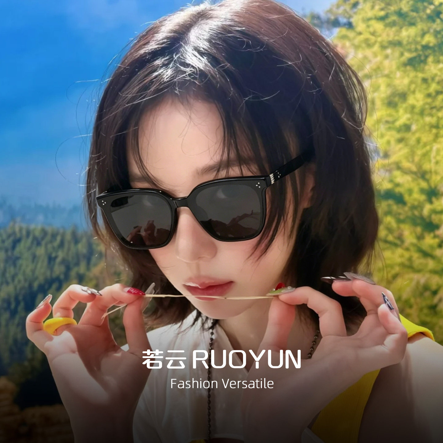 2026新款复古方框墨镜女夏日防晒防紫外线大框显脸小板材太阳镜潮