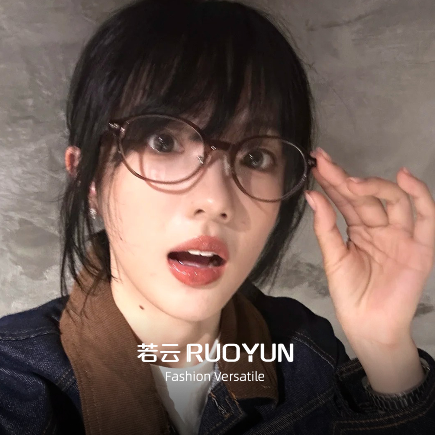 韩系茶棕书呆子眼镜女近视可配度数素颜小脸超轻防蓝光眼睛框镜架