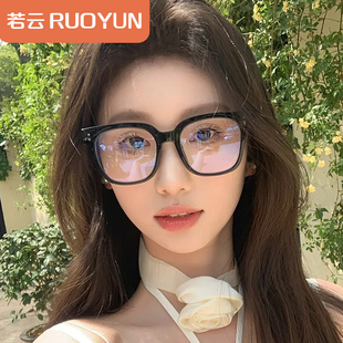 超轻黑框眼镜女素颜神器近视可配度数防蓝光高级感大框显瘦眼镜架