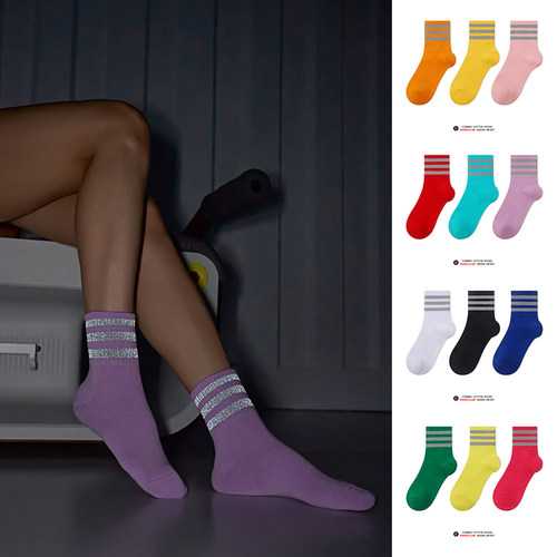 专业反光透气夜骑夜跑运动袜SC