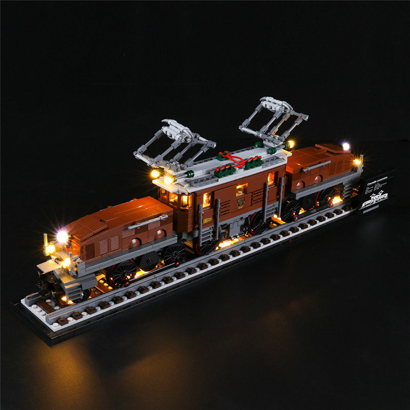 yeabricks 兼容乐高led灯饰 积木10277鳄鱼火车头发光配件照明