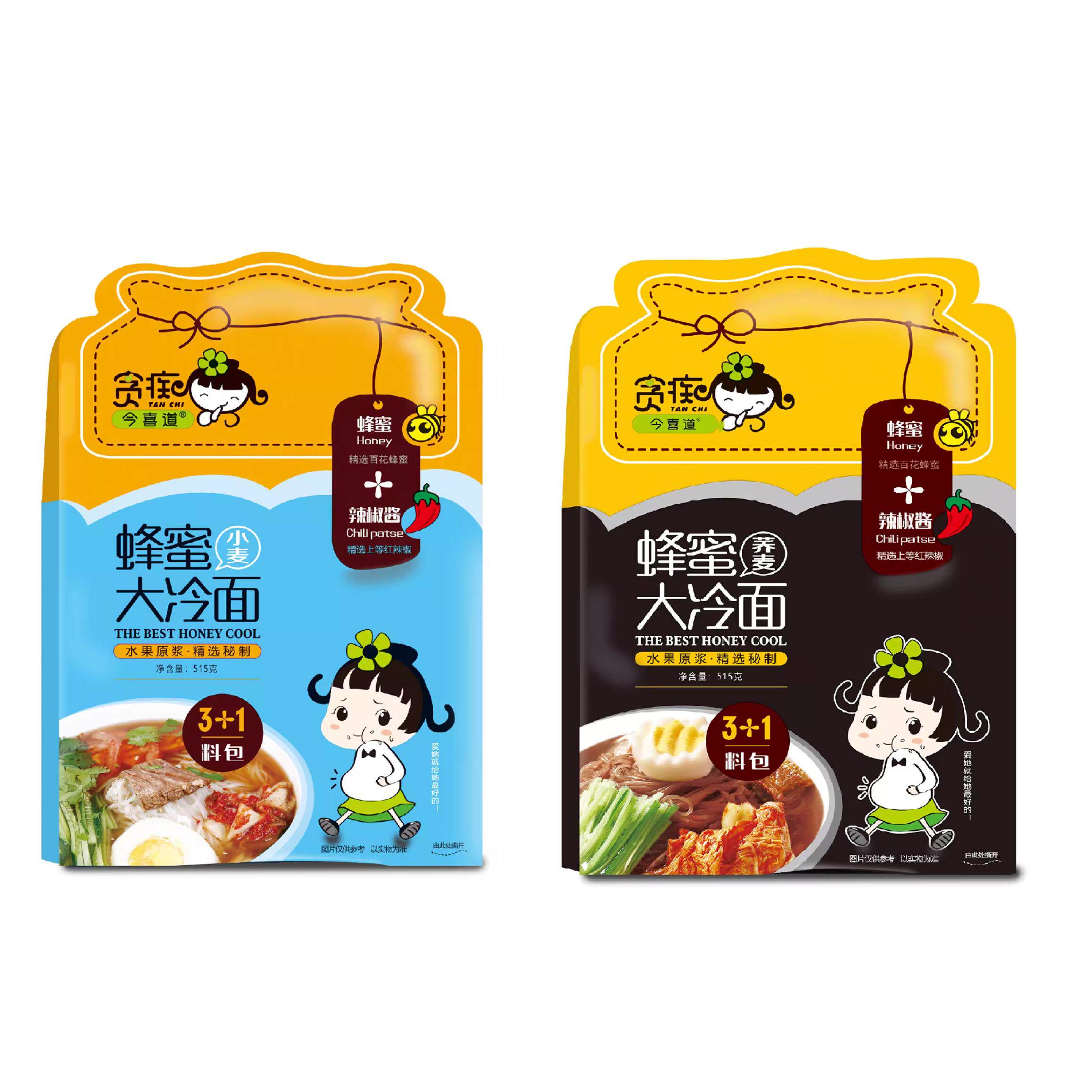 包邮东北特色贪痴今喜道蜂蜜大冷面延吉冷面小麦荞麦冷面水果原汁