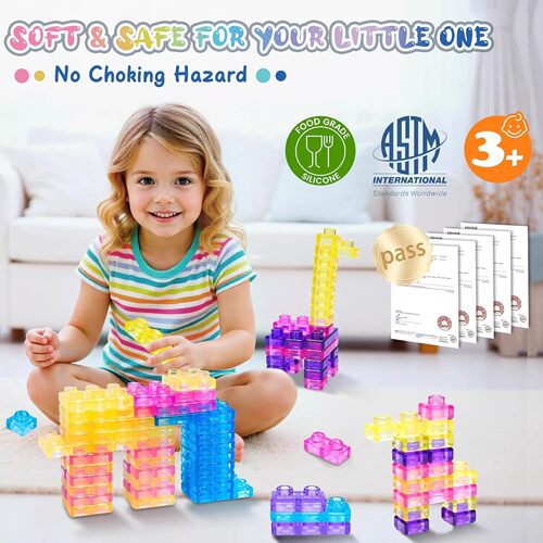 果冻积木Squishy Jelly Building Blocks软绵解压儿童积木玩具