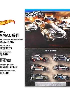 风火轮合金车模ZAMAC系列欧洲豪车6辆装宝马奔驰保时捷JBY80