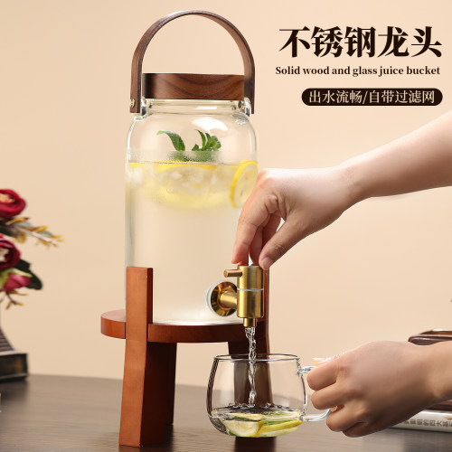 玻璃冷水壶大容量带龙头