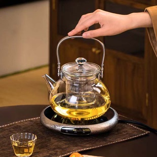 玻璃蒸煮茶壶家用耐高温烧水壶提梁壶煮茶器电陶炉专用煮茶壶套装