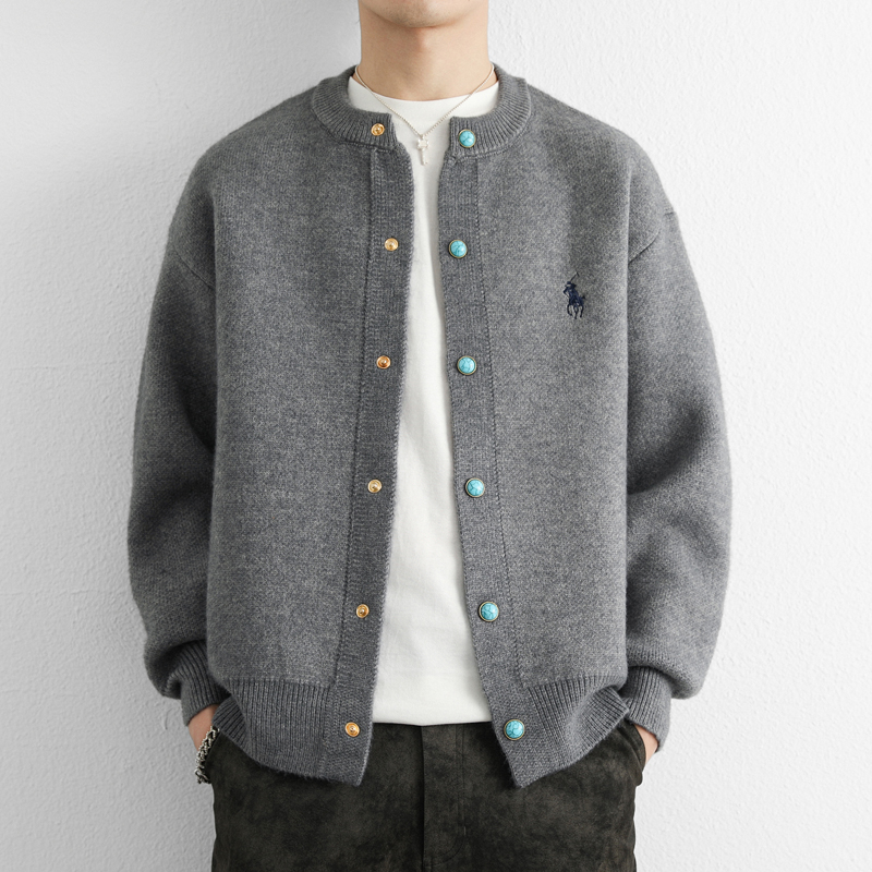 秋冬季针织开衫毛衣外套男