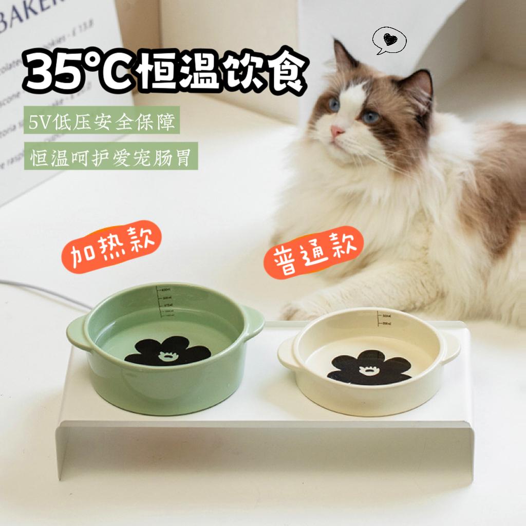 陶瓷高脚猫咪饮水碗双碗