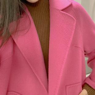 2023双面羊毛大衣女长款过膝秋冬新款赫本风宽松毛呢外套高端