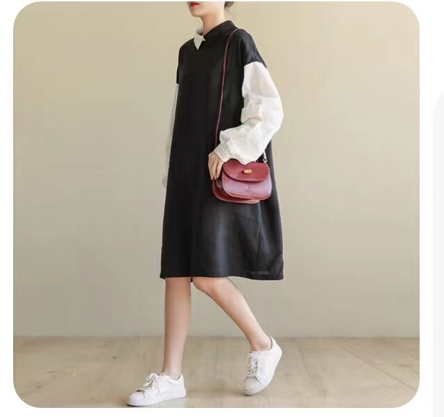 长袖女高级感气质复古裙子