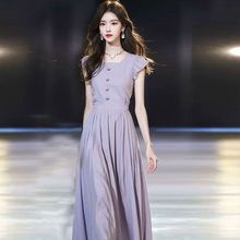 2025法式新款轻奢高级漂亮独特长裙气质收腰时尚感连衣裙子女夏季