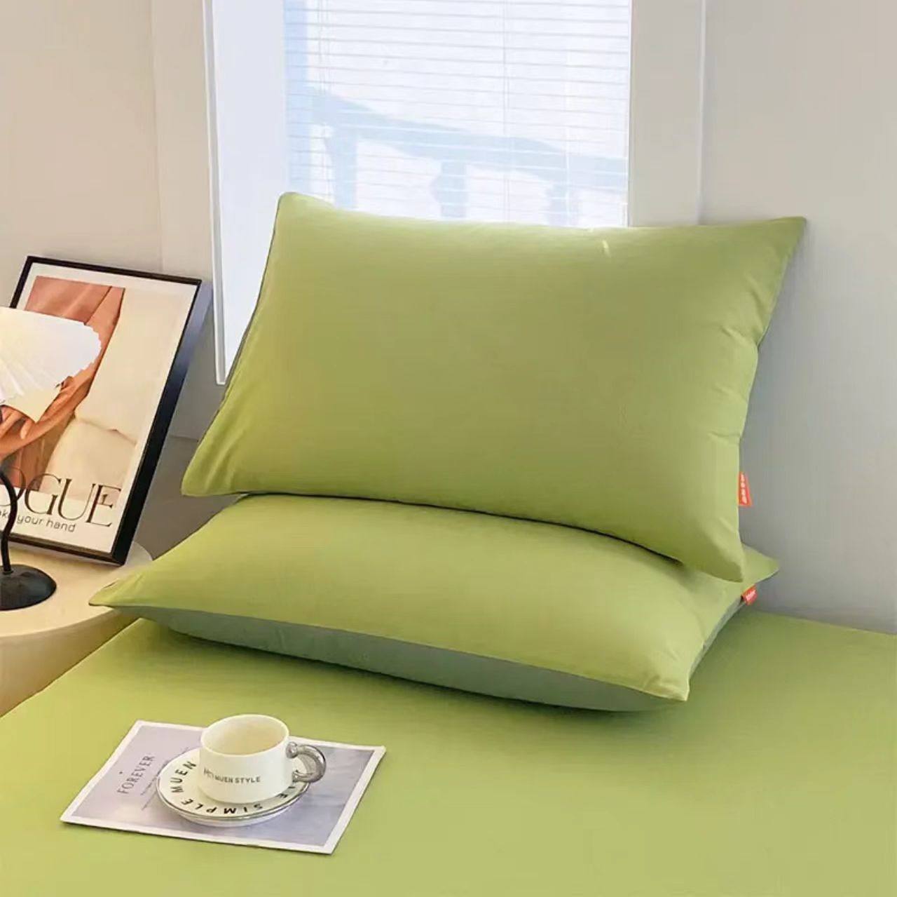 全棉枕套家用成人单只装纯色高级感枕芯内胆套纯棉48x74cm枕头套