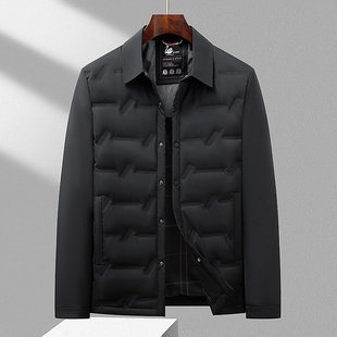 一线撤标撤柜！2025秋冬男士轻薄保暖商务休闲轻便翻领羽绒服