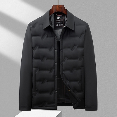 一线撤标撤柜！2025秋冬男士轻薄保暖商务休闲轻便翻领羽绒服