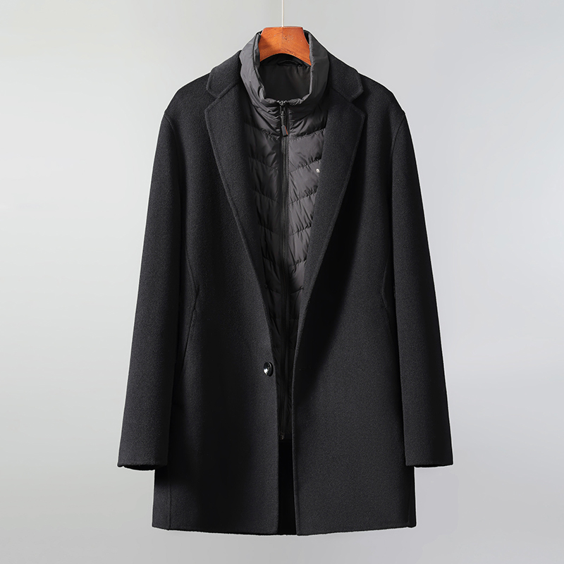 大牌剪标长款羊毛冬季鹅绒大衣