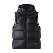 中长款 一线撤标撤柜2024年男女冬季 新款 加厚保暖黑金连帽羽绒马甲