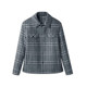 风含羊毛夹克 2025秋冬男翻领双面毛呢格子工装 H家 撤标撤柜