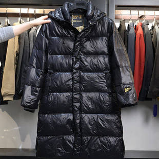 【豆家】撤标撤柜！2025秋冬新款过膝长款加厚保暖黑金连帽羽绒服