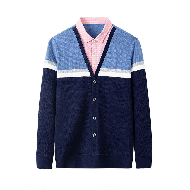 外贸品牌出口一线大牌撤标时尚潮流薄绒假两件针织衫休闲内搭,男装,针织衫/毛衣,淘宝优惠券,粉丝福利购,淘宝优惠卷