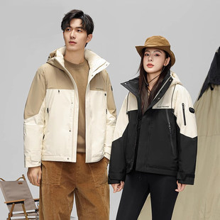 品牌撤柜时尚百搭户外潮流防风保暖工装连帽羽绒服外套(男女同款)