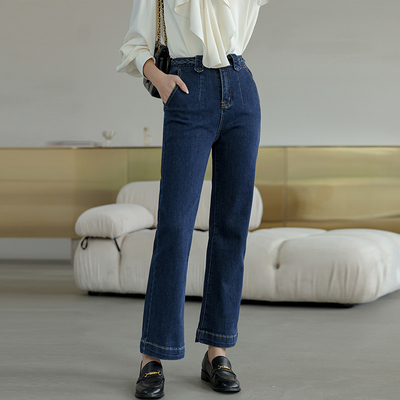 taobao agent Spring autumn retro jeans, pants, 2023, high waist, loose straight fit