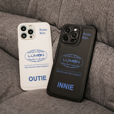 人生切割术INNIE OUTIE周边同款皮革小众适用于苹果iphone16promax手机壳15promax全包防摔创意14PRO/13pro