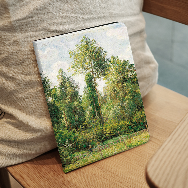 白杨树风景画ins风ipad保护套2024带笔槽款10.2平板壳mini6全包防摔12.9寸air6适用于苹果ipadpro11寸