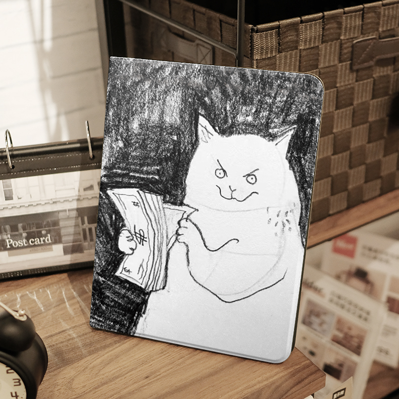数钱猫ins风ipad保护套2024带笔槽款10.2平板壳mini6全包防摔12.9寸air6适用于苹果ipadpro11寸