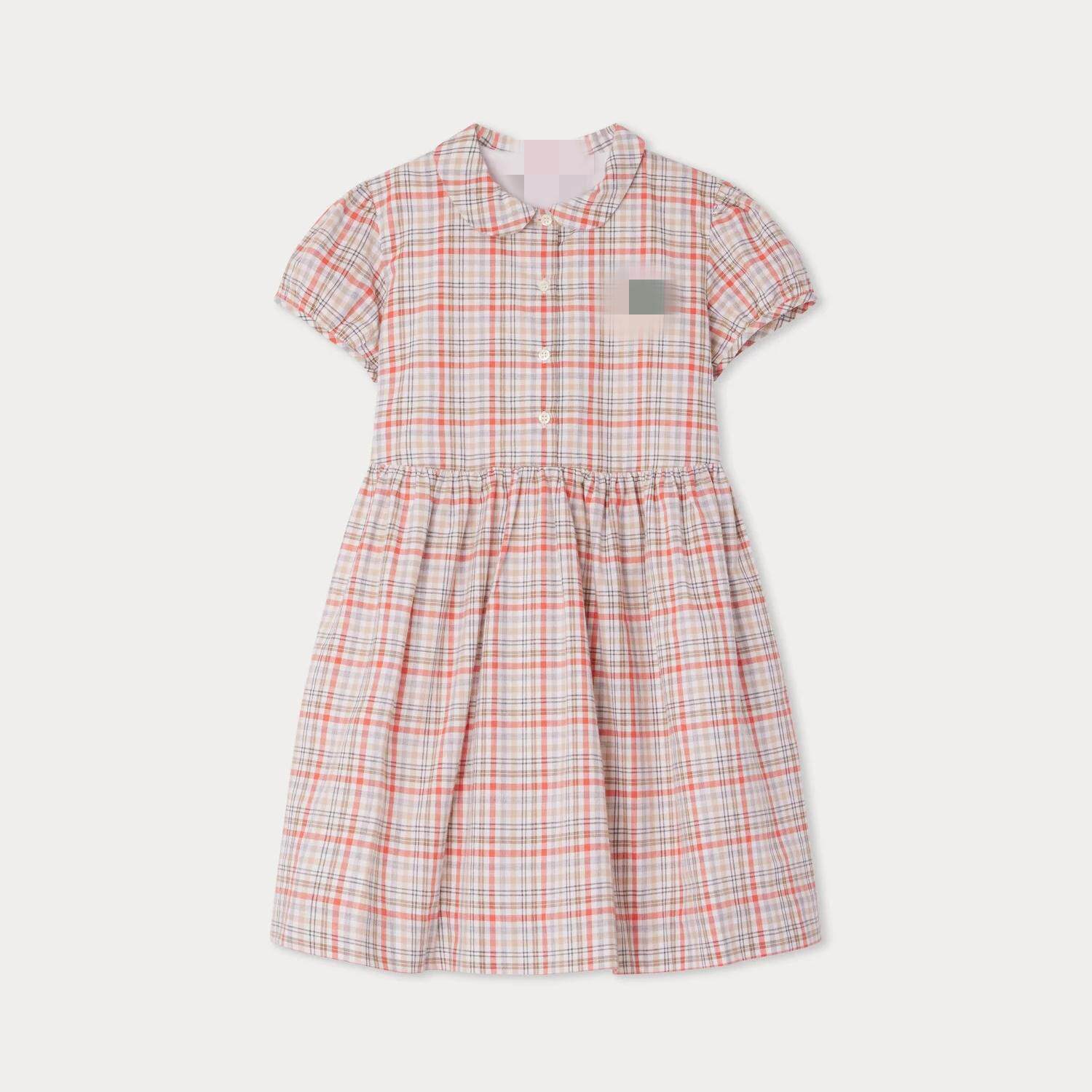 春秋冬季格子纯棉柔软女童连衣裙