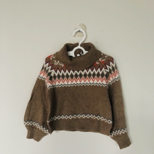 女童针织毛衣 Jack浅卡其色柔软纯棉高领长袖 Janie and