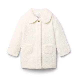秋冬长款 JANIE 奶白色气质翻领长袖 JACK25年新款 毛呢女童大衣 AND