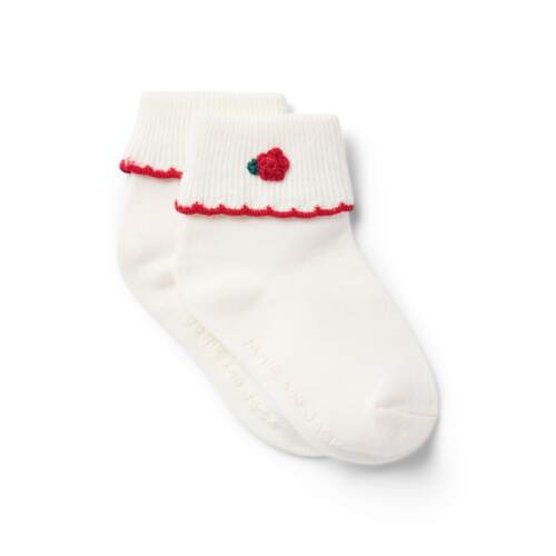 玫瑰花图案0-3个月女宝宝袜子