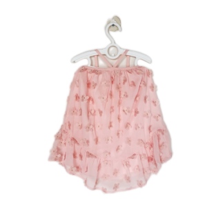 JANIEANDJACK夏季薄款粉色里系列花朵吊带女童连衣裙