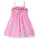 JANIE AND JACK纯棉春夏木耳边粉红白细格子女童吊带连衣裙公主裙