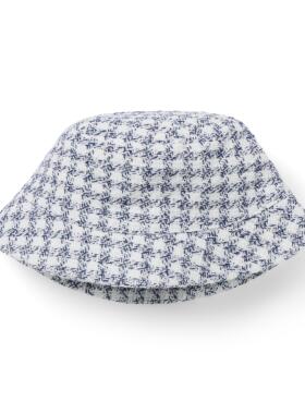 Janie and Jack黑白千鸟格春秋季纯棉蝴蝶结法式女童遮阳帽配裙帽