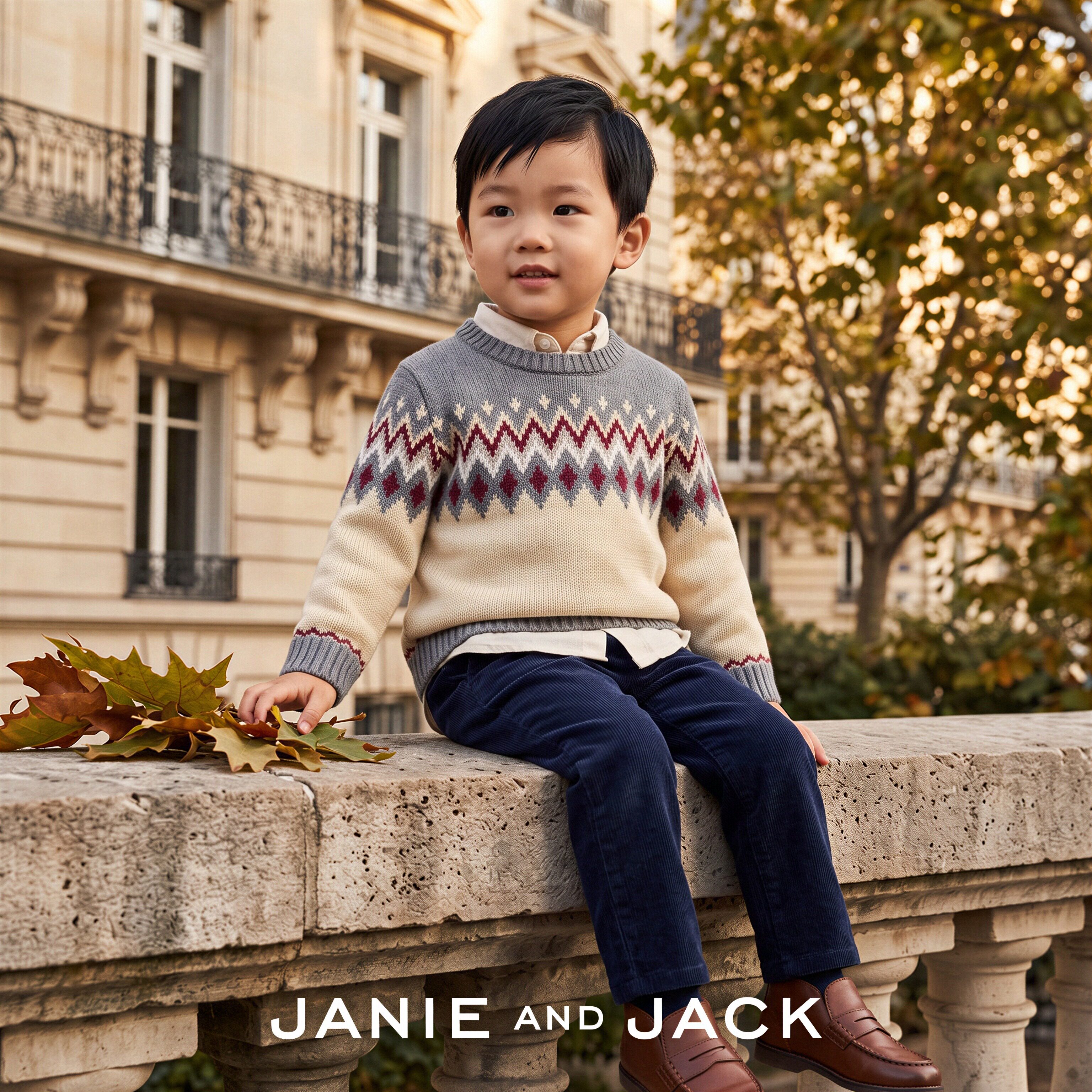 JANIEANDJACK男童费尔岛毛衣