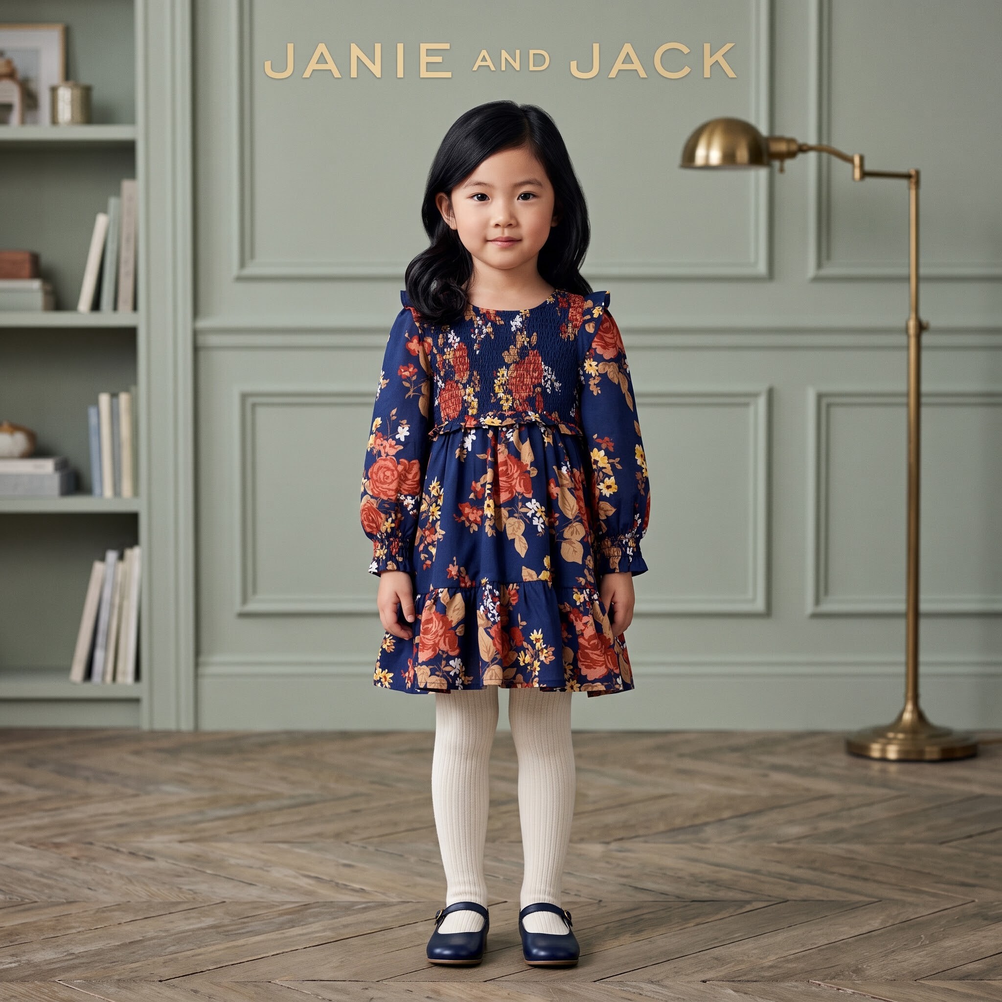 JANIEANDJACK法式女童连衣裙
