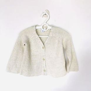 外塔连衣裙针织开衫 JACK浅灰纯棉圆领长袖 坎肩 AND JANIE