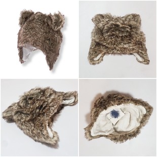 Janie Jack秋冬可爱仿皮草小老虎造型加厚保暖防风婴幼童冬帽 and