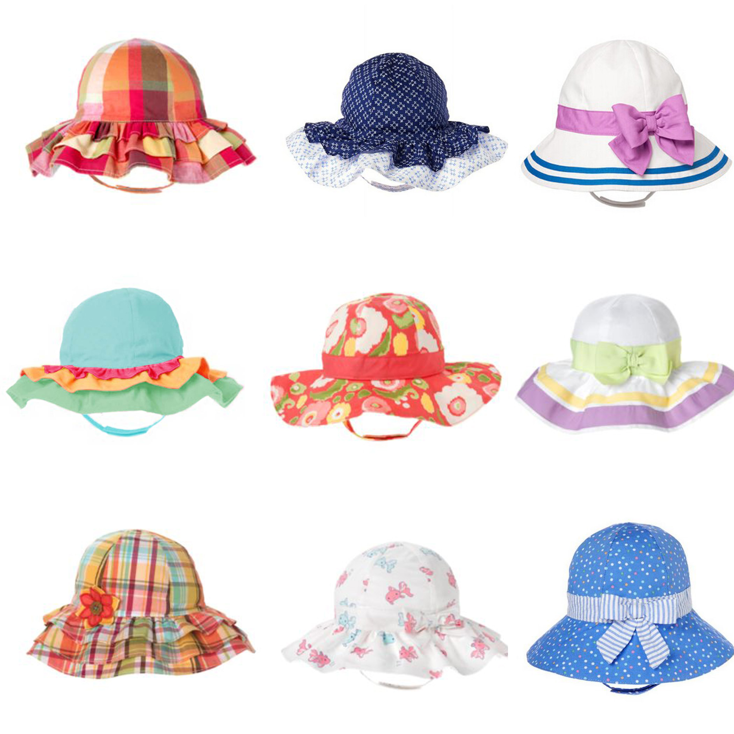 女童夏季美国全棉太阳帽