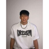 潮牌美式 复古男装 重磅纯棉潮流短袖 特大码 男欧美高街大码 宽松上衣