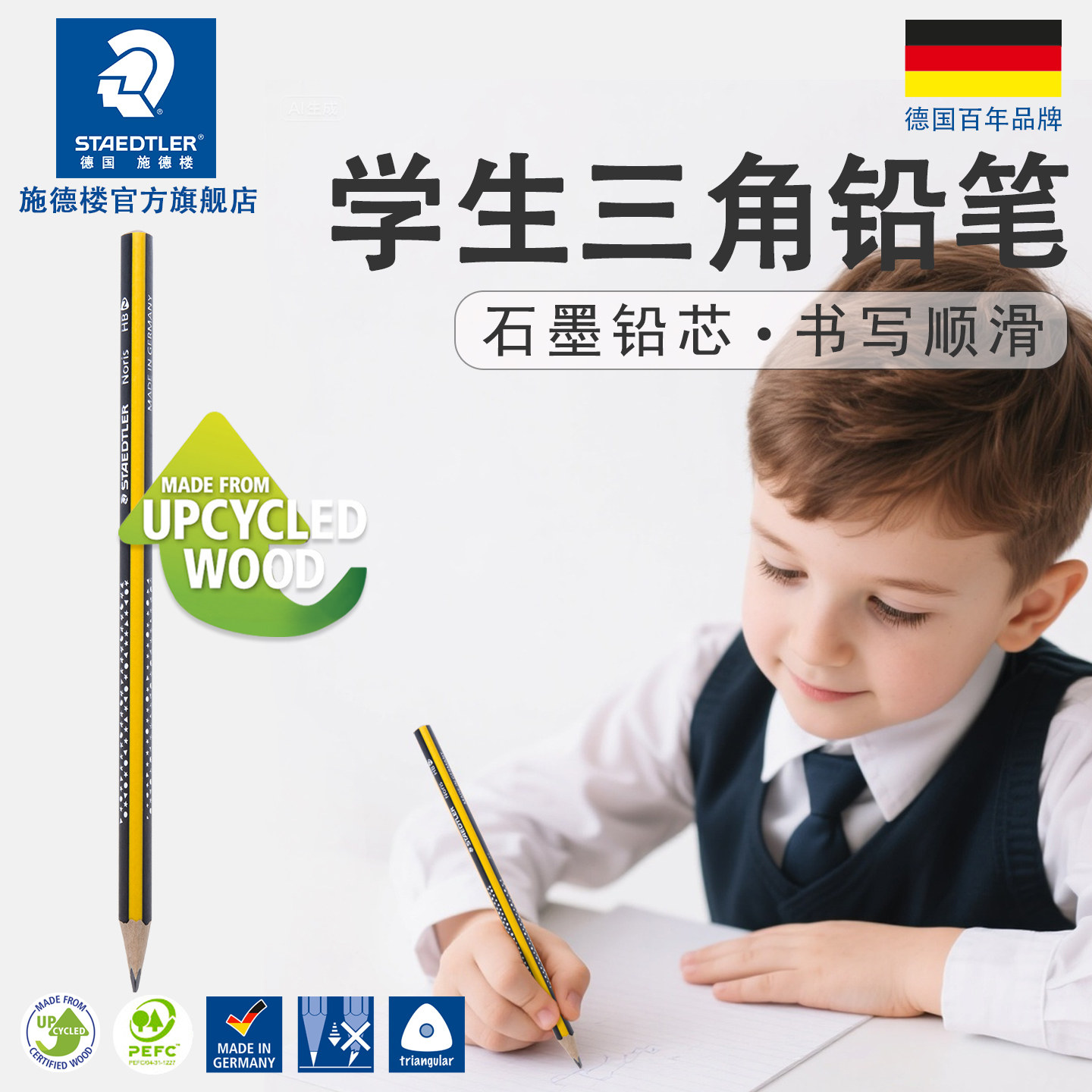 德国施德楼三角铅笔HB环保